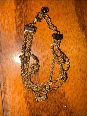 Gold-Tone Braided Multi-Strand Bracelet for Women 7 1/2 Inch